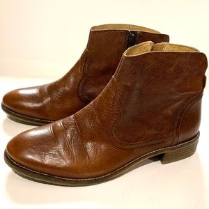 Fat Face Ankle Boot Brown Leather Size 39